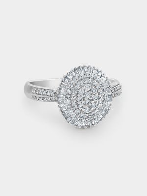 White Gold 0.50ct Diamond Oval Cluster Illusion Women’s Ring