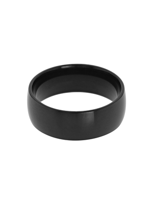 Stainless Steel Black Plain Ring