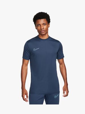 Mens Nike Dri-Fit Academy23 Navy Short Sleeve Football Top