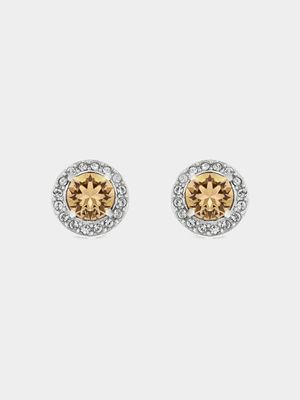 Sterling Silver Crystal Women's February Birthstone Stud Earrings