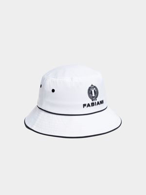 Fabiani Men's Contrast Crest White Bucket Hat