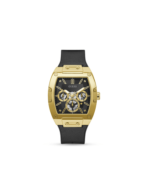 Guess Men's Phoenix Gold Toned Multi Dial Silicone Watch