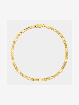 Yellow Gold Airsolid Figaro Bracelet
