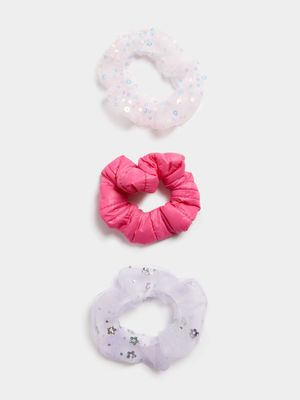 Girl's 3-Pack Textured Scrunchies