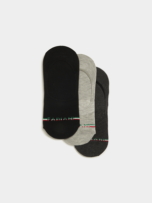 Fabiani Men's 3-Pack Black Invisible Socks