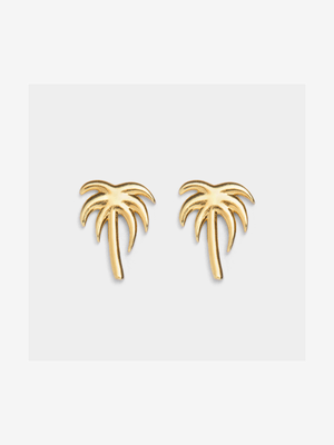 18ct Gold Plated Palm Tree Stud Earrings