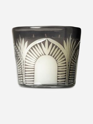 Jar Candle Cut Glass 10 X 12cm
