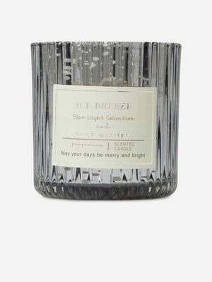 Fluted Mercury Glass Jar Candle Grey 8.8cm