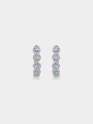White Gold 0.25ct Diamond Infinity Women’s Hoop Earrings