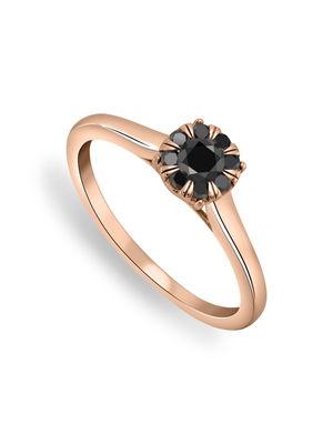 Rose Gold 0.25ct Black Diamond Blooming Cluster Ring