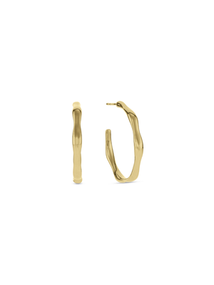 18ct Yellow Gold Plated Molten Hoop Earrings