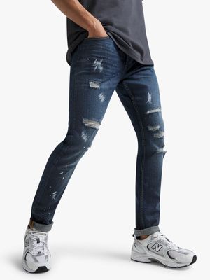 Redbat Men's Dark Blue Skinny Jeans