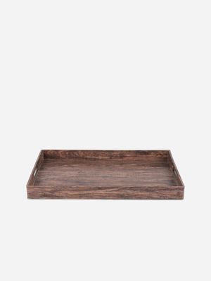 woodgrain tray dark brown