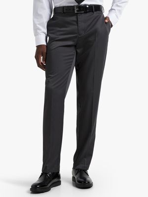 Jet Men's Formal Pleated Trousers in Dark Grey