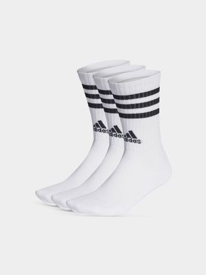adidas 3-stripes Cushioned White Crew Socks 3-pack