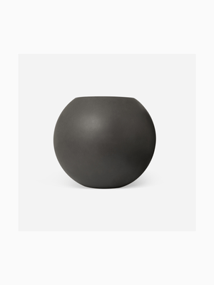 black cement ball planter 14 x 16cm