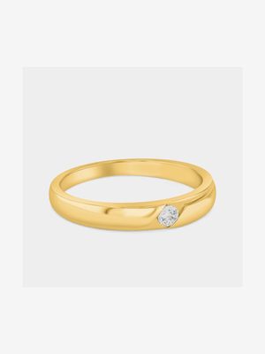 Yellow Gold Diamond Solitaire Wedding Ring