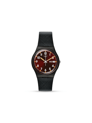 Swatch Sir Red Black Silicone Watch