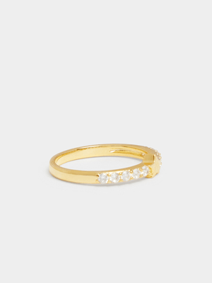 18ct Gold Plated Pave Setting with Center Star Ring