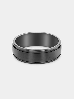 Zirconium Men's Matt Centre Ring