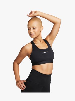 Womens Nike Swoosh Medium Support Black Bra