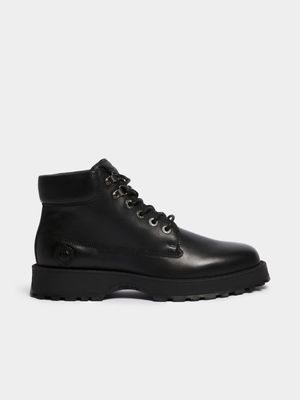 Fabiani Men's Utility Leather Black Boots