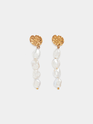 18ct Gold Plated 4 Pearl Drop Earrings