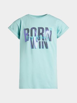 Girls TS Graphic Cotton Mint Tee