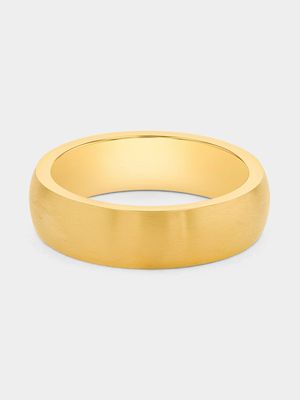 Stainless Steel Gold Plated Matte Ring