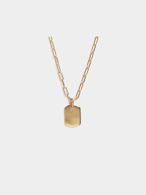 18ct Gold Plated Mini Dogtag on Chain