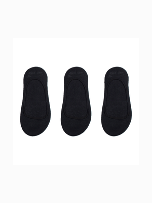 Redbat 3-Pack Invisible Black Socks (4-7)