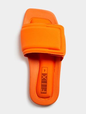 Women's Orange Velcro Slides