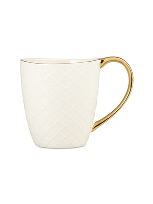 trellace mug gold rim white
