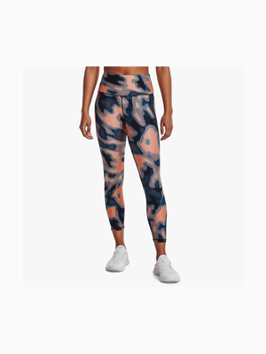 Womens Under Armour Heart Gear All Over Print Orange/Black Tights