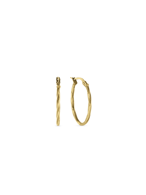Sterling Silver & Yellow Gold, Oval Twisted Hoop Earrings