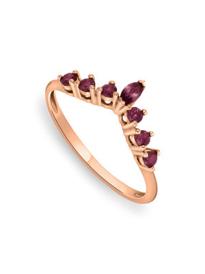 Rose Gold Rhodolite Tiara Ring