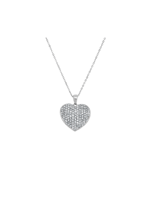 Sterling Silver 1ct Diamond Pavé Heart Women’s Pendant