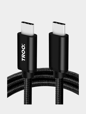 TROO Certified Fast Charge PD 100W 4K@60Hz Type-C To Type-C Braided Cable - 2 m