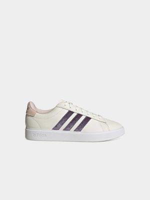 Womens adidas Grand Court 2.0 Off White/Shadow Violet Sneakers