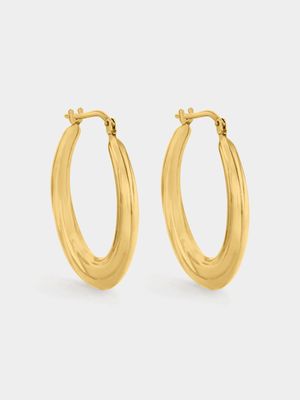 Sterling Silver & Yellow Gold Creole Earrings