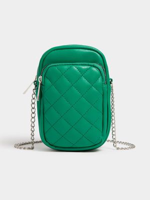 Women's Green Cellphone Crossbody Bag