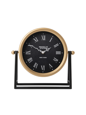 table clock gold & black 26.5cm
