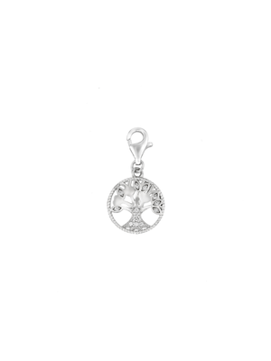 Sterling Silver & Cubic Zirconia Tree of Life Charm