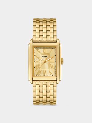 Fossil Carraway Gold Plated Stainless Steel Bracelet Watch