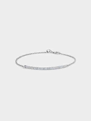 Cheté Sterling Silver Cubic Zirconia Women’s Bar Bracelet