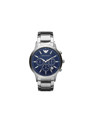 Emporio Armani Men's Blue Dial & Stainless Steel Chronograph Bracelet Watch