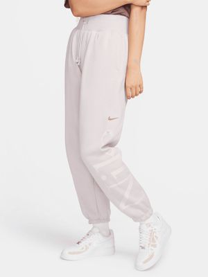 Womens Nike Sportswear Phoenix Fleece Oversized Mauve Trackpants
