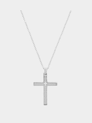 Icon Stainless Steel Inscribed Cross Men’s Cross Pendant