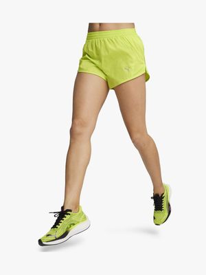 Womens Puma Run Veocity 3Inch Lime Shorts