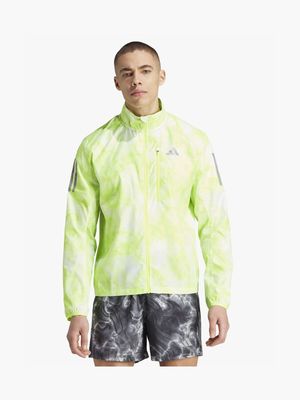 Mens adidas Own The Run Yellow All Over Print Jacket